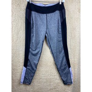Tangerine Women's Plus Sz XXL Heather Gray Black & Purple Leggings